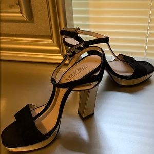 Prada Black Strap Block Heel